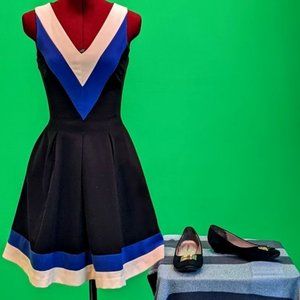 Small H&M Dress and Size 8 Black Naturalizer Flats Outfit, Yacht Club Vibe